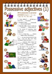 English Worksheet: Possessive adjectives 1