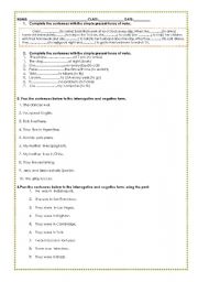 English Worksheet: TEST SIMPLE PRESENT, CONTINUOUS AND PAST