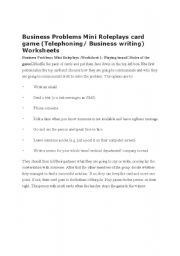 English Worksheet: business problems role play