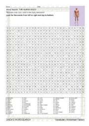 WORDSEARCH: THE HUMAN BODY