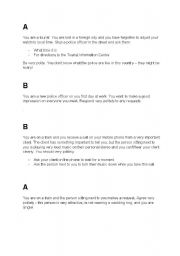 English Worksheet: Polite Responses Role Play