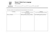 English worksheet: Word Bank for descriptive writing