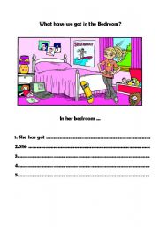 English Worksheet: What have we got in the bedroom?