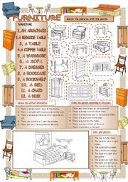 English Worksheet: Elementary Vocabulary Series7 - Furniture