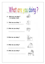 English worksheet: What are you doing ?