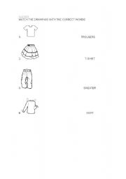 English worksheet: Clothes - Matching activity