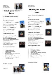 English Worksheet: Wish you were here - song activity