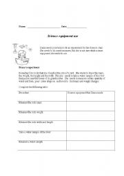 English worksheets: Science Lab Equipment Use