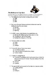 English Worksheet: Melbourne Cup