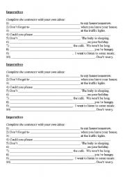 English Worksheet: Imperatives