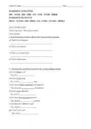 English Worksheet: Possessives