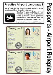 No.1 - AIRPORT/HOLIDAY LANGUAGE GAME - 17 Passports - Roleplay - Practise speaking at check-in, customs, waiting area