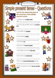 English Worksheet: Simple present tense - Questions