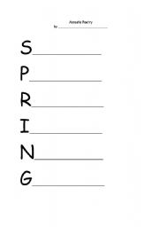 English Worksheet: Spring Acrostic Poem