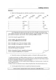 English worksheet: linking sentences