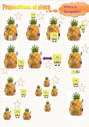 prepositions of place with Sponge Bob