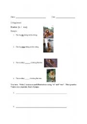 English worksheet: is was