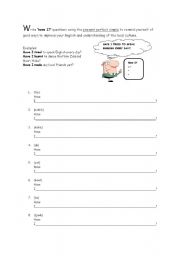 English worksheet: Have I tried to speak English every day? Present Perfect for motivational reminders