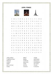 Eiffel Tower Wordsearch and Cryptogram