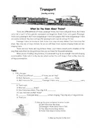 English Worksheet: What Do You Know About Trains?