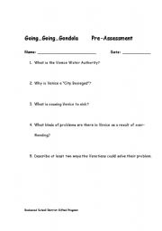 English Worksheet: Venice Water Authority