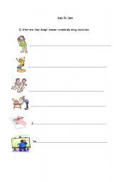 English worksheet: am is are