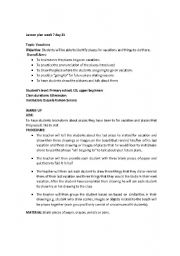 English worksheet: Vacations