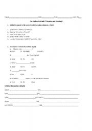 English Worksheet: meeting and greeting test