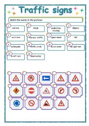 Traffic signs worksheets
