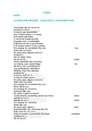 English worksheet: Song: Looking for paradise
