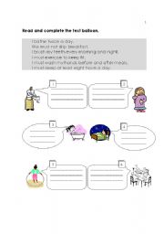 English Worksheet: Clean and Healthy