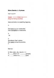English worksheet: Idioms Basic Exercise