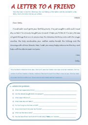 English Worksheet: ILLNESS / LETTER TO A FRIEND