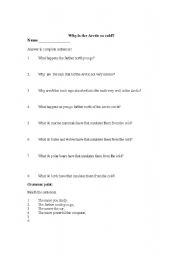 English Worksheet: Why is the arctic so cold?