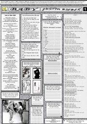 English Worksheet: BABY - JUSTIN BIEBER - ONE PAGE - FULLY EDITABLE AND CORRECTABLE