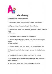 English Worksheet: vocabulary