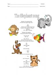 English Worksheet: Elephant song