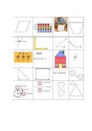 English Worksheet: Math Vocabulary Pictures