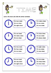 English Worksheet: TIME