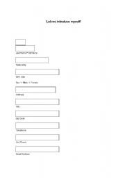 English worksheet: introduce yourself to others