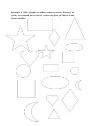 English worksheet: Colour shapes