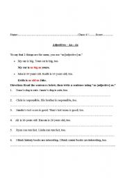 English worksheet: AS +Adjective+as