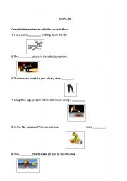 English Worksheet: sample vocabulary exercise for flyers exam