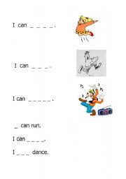 English Worksheet: I can