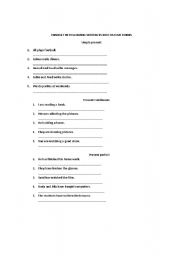 English Worksheet: grammar activity