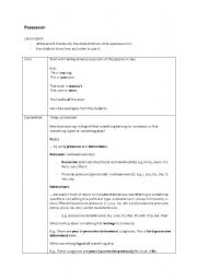 English Worksheet: Possession 