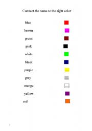 English worksheet: Color worksheet
