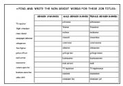 English worksheet: Find the non sexist words for these jobs