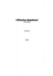 English worksheet: Effective Speaking Presentation