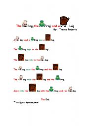 English Worksheet: The Dog, the Frog, and a Log Rebus